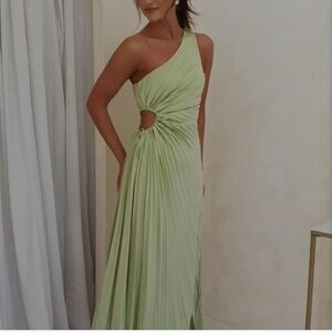 Green Satin dress
